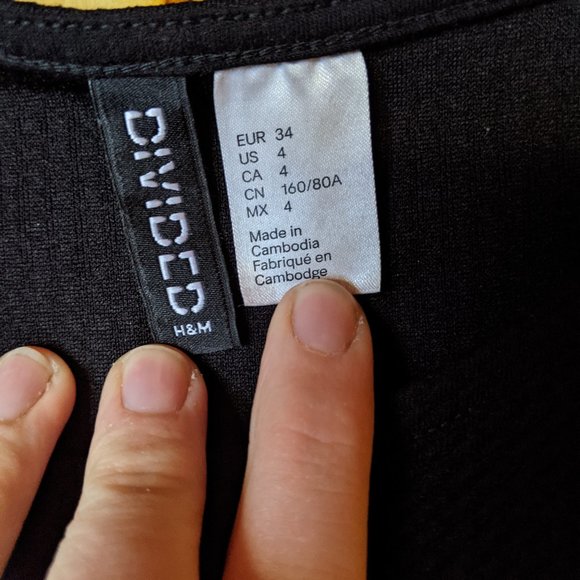 H & M Divided Black Dress - Size 4 - Picture 5 of 7